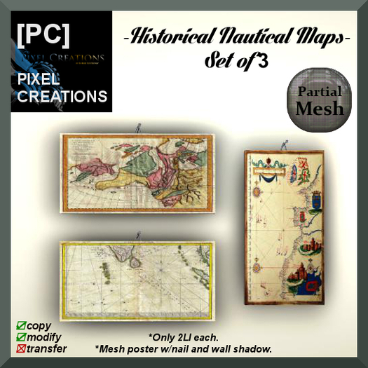 [PC] HISTORICAL NAUTICAL MAPS - SET OF 3 (P.Mesh)(Boxed)