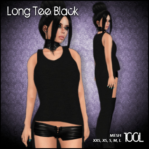 [ SAKIDE ] Long Tee Black