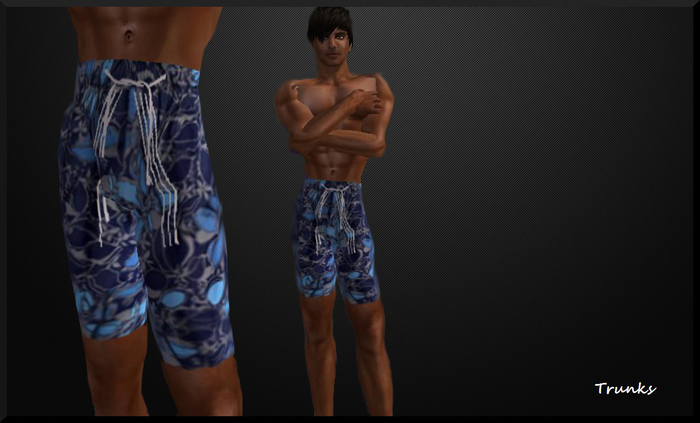 ^^Deep Blue^^Flowered Trunks^^