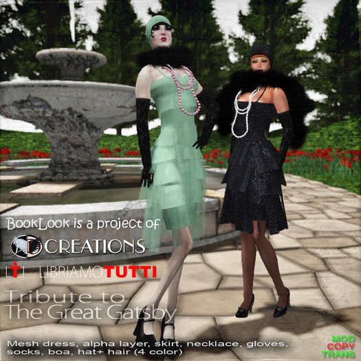 Second Life Marketplace - [AD] BookLook_8 The great Gatsby GREEN