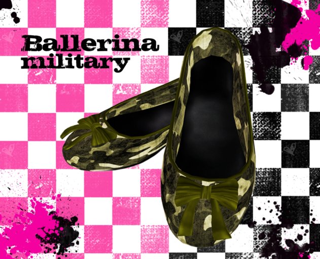 Rock'n Rose - Ballerina shoes (Military) (SALE)