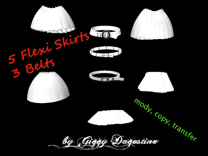 *GD* 5 Skirts / 3 Belts BOXED