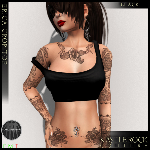 :KR: Erica Crop Top - Black
