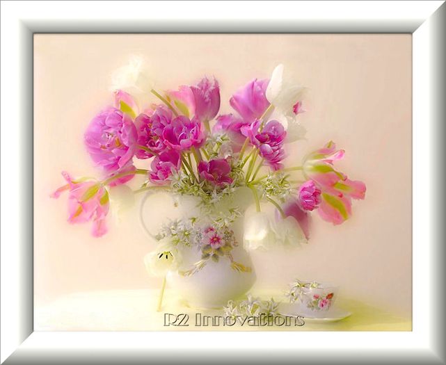 Wild Roses In China Pitcher