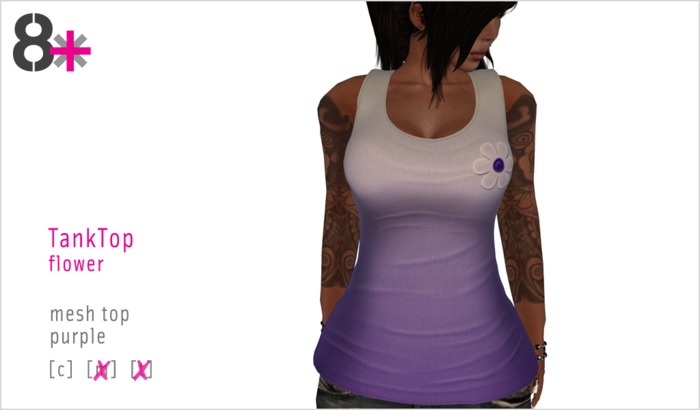 8+ // Clothes - TankTop Flower Purple