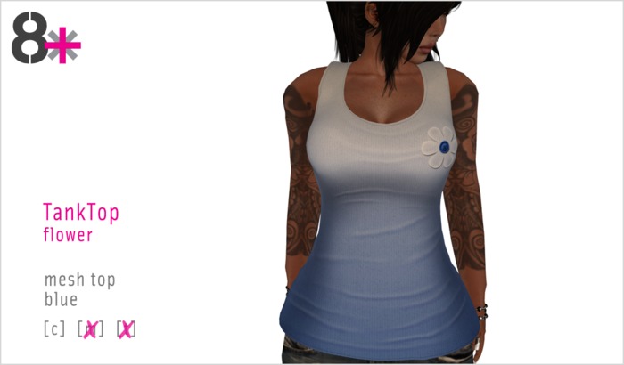 8+ // Clothes - TankTop Flower Blue