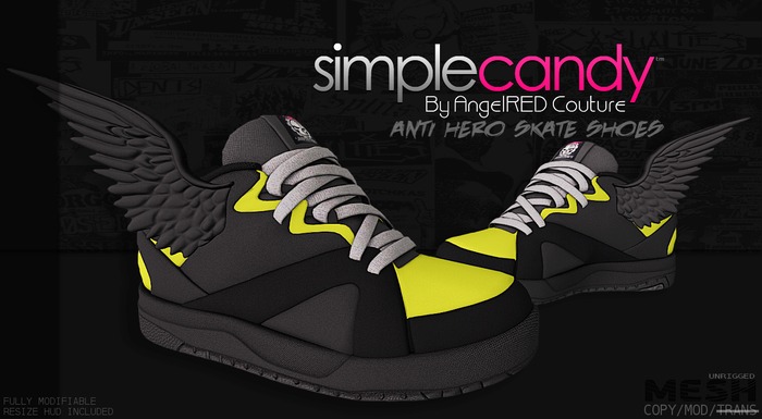 Simplecandy - Anti Hero Skate Shoes [Yellow]
