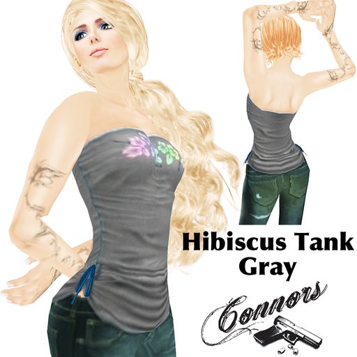 *Connors* Hibiscus TankTop Gray