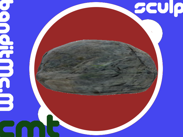 Flat sculpted stone No.4