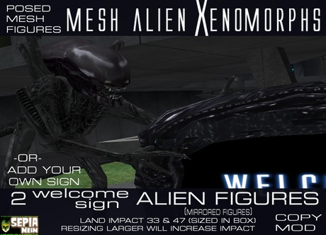 Second Life Marketplace - Mesh Alien Welcome sign posed Figures ...