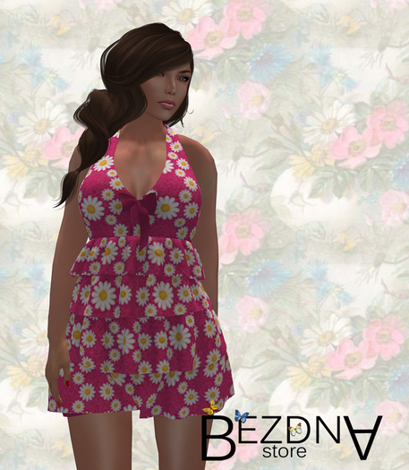 "BEZDNA" Ruffle Halter Romper Pink