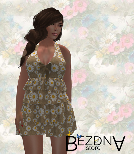 "BEZDNA" Ruffle Halter Romper Brown