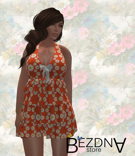 SALE!!!"BEZDNA" Ruffle Halter Romper Orange