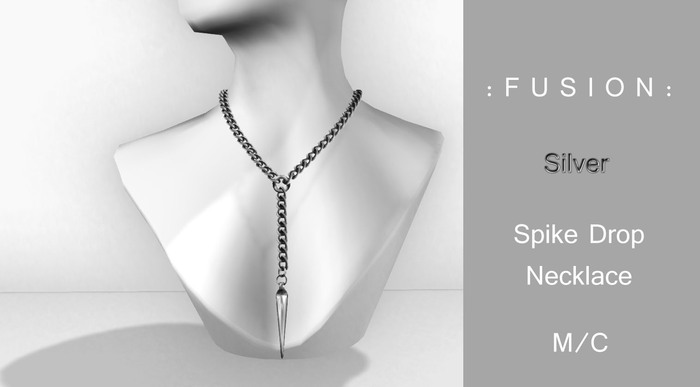 :Fusion: Spike drop necklace silver
