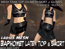 Mesh ladies Baphomet LATEX tank&skirt
