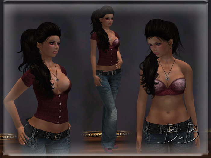 ::BnB:: Just for Fun~Plum mesh jean set with Lolas Tango appliers included