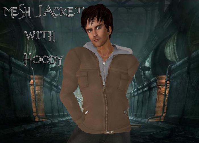 *SOIR* Mesh Light Brown Jacket with Hoody