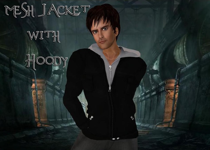 *SOIR* Mesh Black Jacket with Hoody