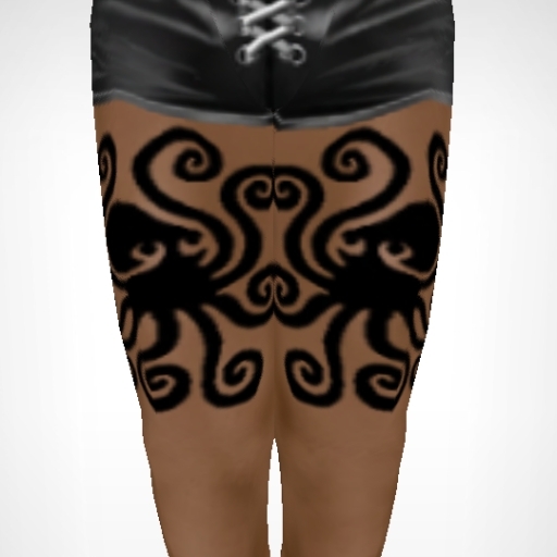 BLACK TWIN SQUID LEGS TATTOO