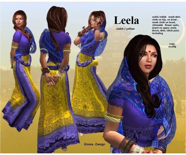 ModeTafel Leela  violet- yellow