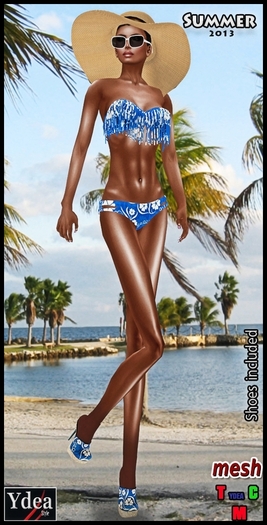 *Ydea* Bikini mesh bleu