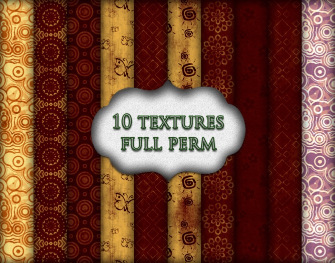 10 FULL PERM Seamless Decor Textures 