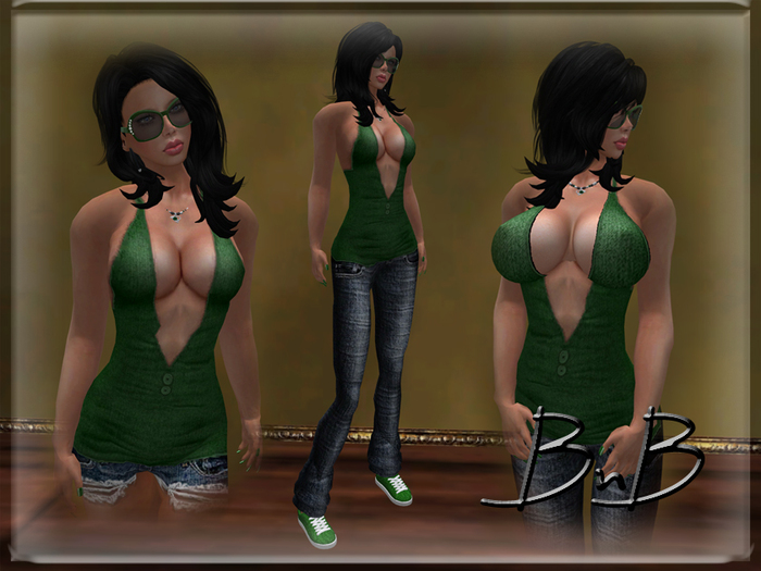 ::BnB:: Sweet Summer~green~TOP/JEANS/SHORTS set with Lolas Tango appliers included
