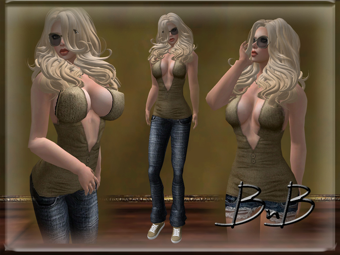::BnB:: Sweet Summer~tan~TOP/JEANS/SHORTS set with Lolas Tango appliers included
