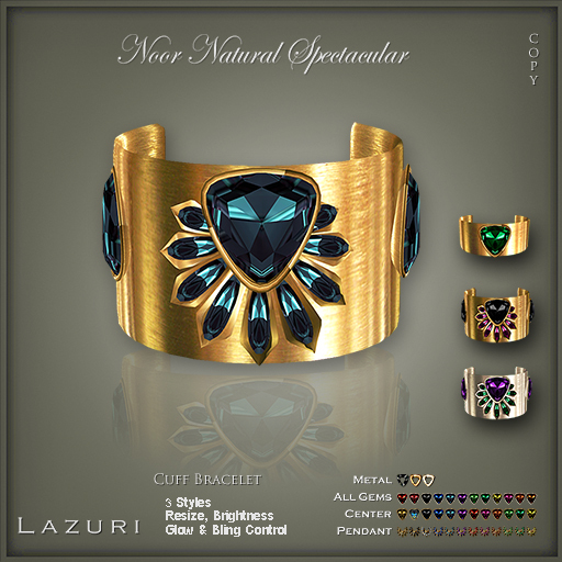 Lazuri Noor Natural Spectacular Cuff Bracelet