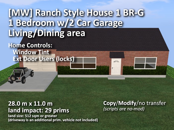 [MW] Ranch Style House 1 BR-G (7/13.3) (BOXED)