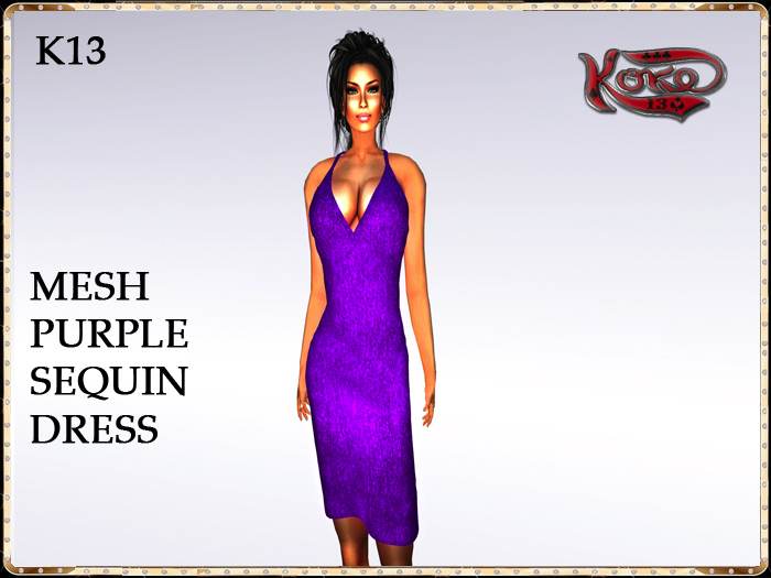 K13 MESH PURPLE SEQUIN DRESS
