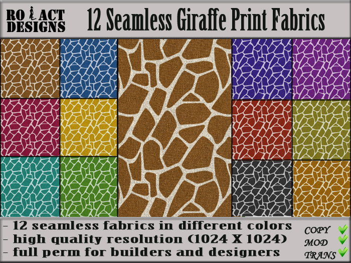 Ro!Act Designs Seamless Giraffe Print Fabric