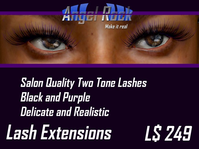 Angel Rock Eyelash Extensions - Black-PURPLE