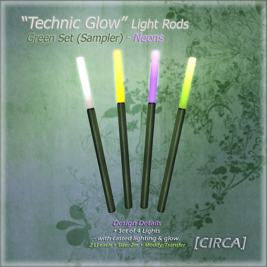 [CIRCA] Pkg - "Technic Glow" - Light Rods - Green Set (Lights)