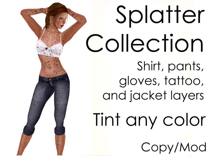 Blood, oil, or mud splatter collection (tintable) *reduced price* 