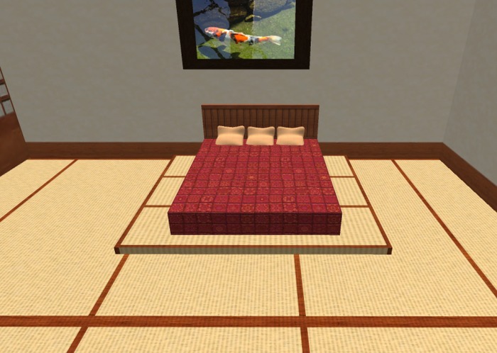 *Sakki's Asian Bed w pillow red