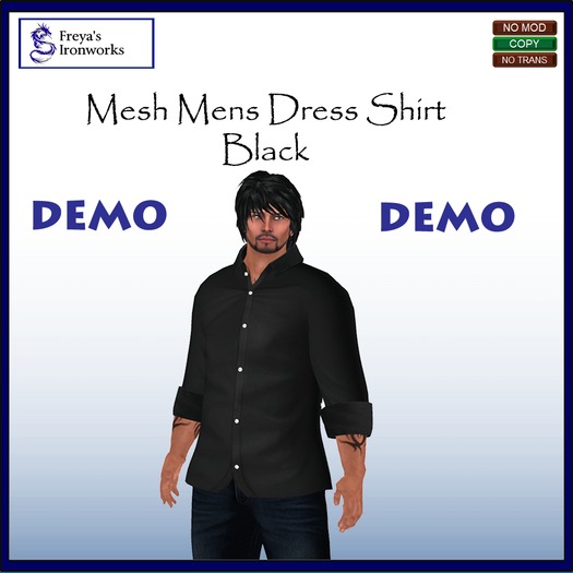 DEMO Mesh Men's Dress Shirt - Black