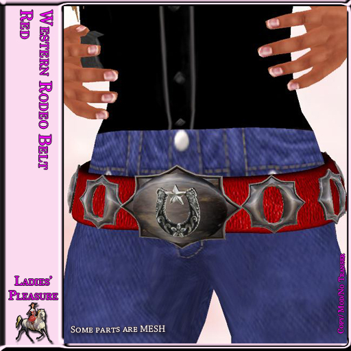 ~LP~ Western Rodeo Belt (BOXED) Red