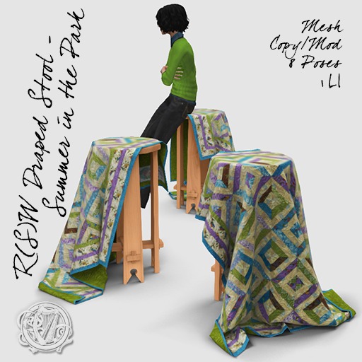 R(S)W Draped Stool - Arkansas Crossroads Quilt