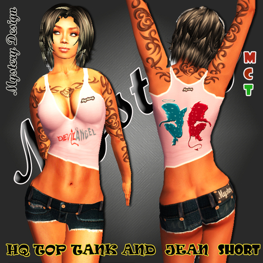 MYSTERY DEVIL ANGEL TANK PINK