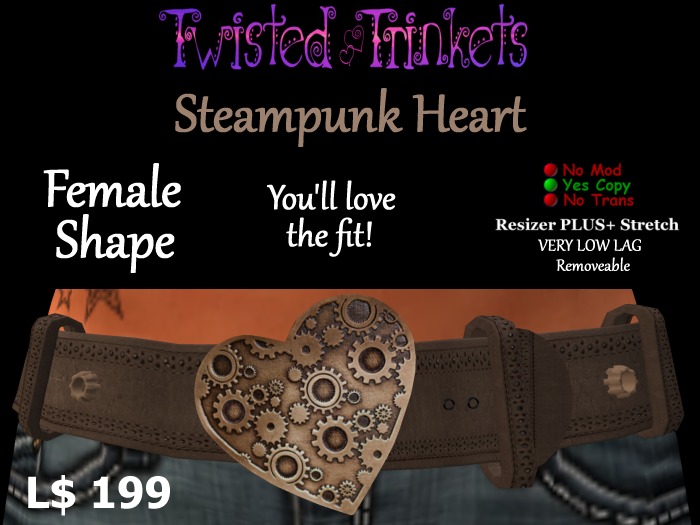 Steampunk Heart Belt (female)