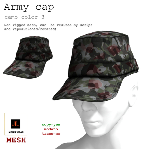 Army cap camo color 3  boxed