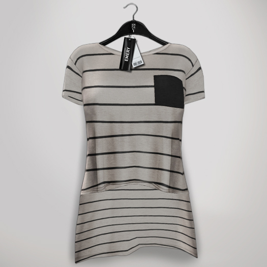 Emery - Mesh Striped Pocket Top Regina Pure