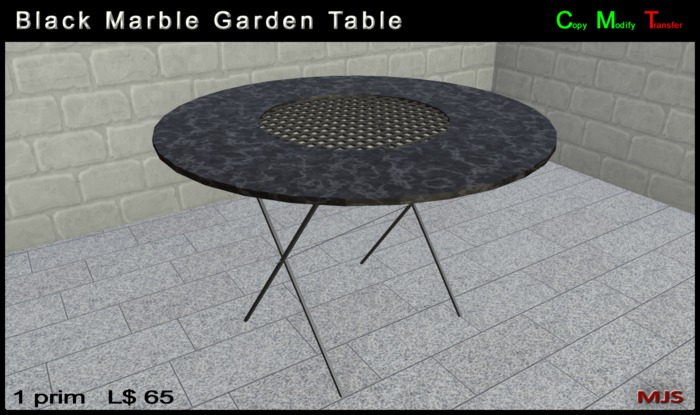 MJS - Black Marble Garden Table