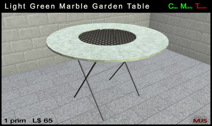 Light Green Marble Garden Table