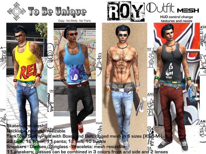 To Be Unique - ROY Outfit for man Mesh (BOX)