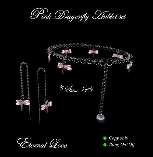 White Dragonfly Anklet set 
