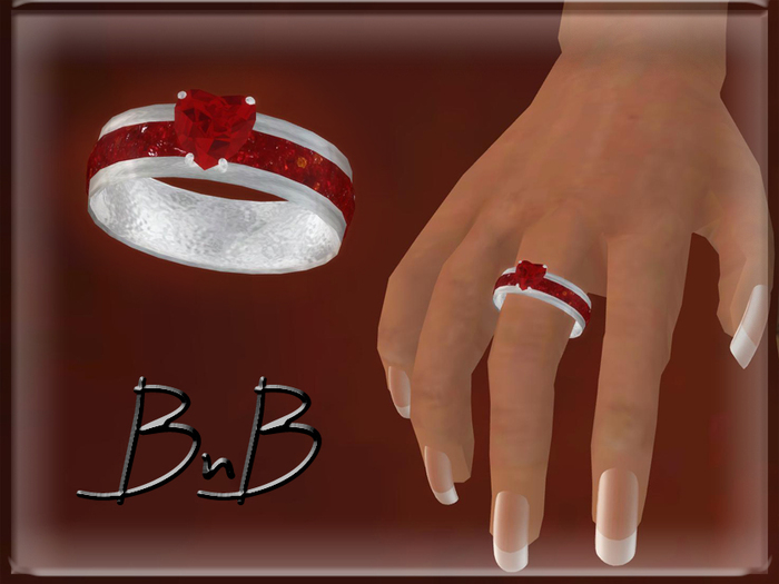::BnB:: Heart Ruby ring~friendship~ one to give and both with resize script