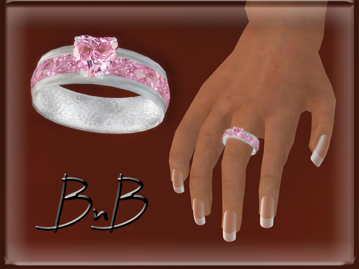 ::BnB:: Heart Pink Sapphire ring~friendship~ one to give and both with resize script