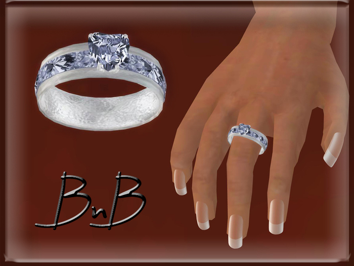 :BnB:: Heart Aquamarine ring~friendship~ one to give and both with resize script